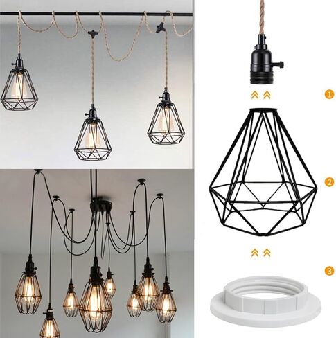 E12 Lamp Shade Collar Rings LUORNG 6PCS White E12 E14 Threaded Lamp Shade Holder Adapter, E14 Small Night Light Holder (OD.43mm, ID.26mm) in Saudi Arabia
