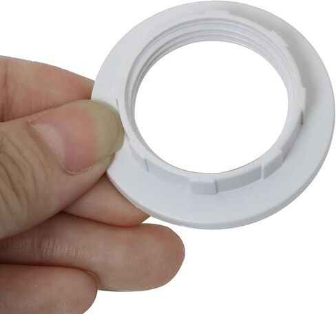 E12 Lamp Shade Collar Rings LUORNG 6PCS White E12 E14 Threaded Lamp Shade Holder Adapter, E14 Small Night Light Holder (OD.43mm, ID.26mm) in Saudi Arabia