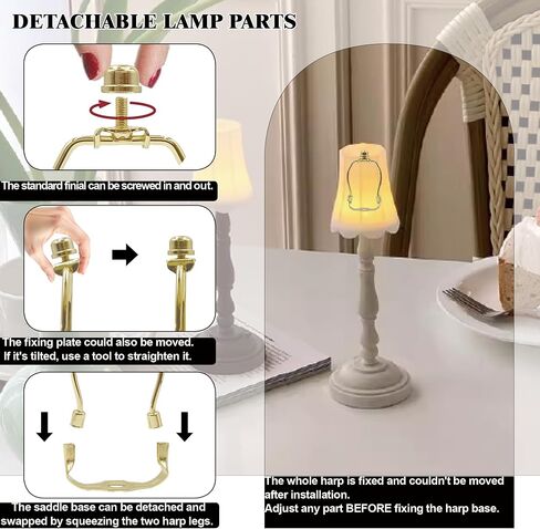 حاملات قيثارة مصباح مقاس 4 بوصات مع قواعد سرج قابلة للفصل، ودعامة خفيفة مع سرج قيثارة قياسي ونهاية مصباح، وعبوتان من ملحقات الإضاءة DIY (نحاس، 4 بوصات) in Kuwait