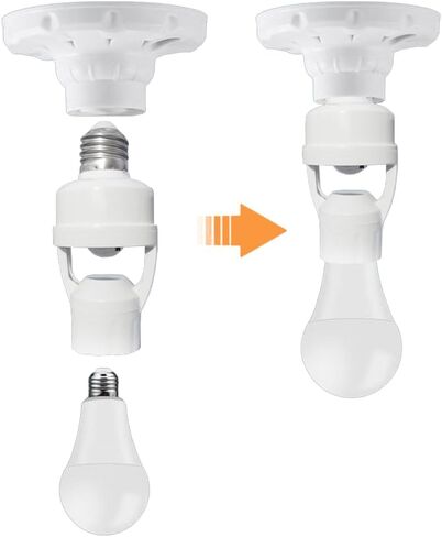 Smart Infrared Motion Sensor Light Bulb Adapter – Adjustable Brightness, E27 Screw Base, Auto On/Off Radar Sensing Lamp Holder in Saudi Arabia