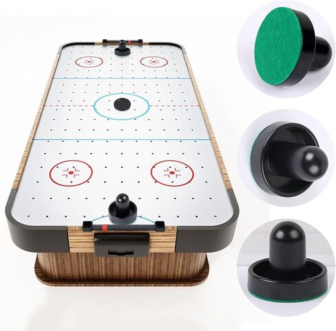 مجموعة واحدة من أدوات دفع هوكي الهواء الصغيرة وكرات هوكي الهواء، مقابض أهداف رائعة، أدوات دفع مقابض المرمى، ملحقات بديلة - 2 أدوات دفع هوكي هوائي سوداء و4 كرات سوداء (60 مم) in Kuwait