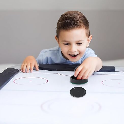 مجموعة واحدة من أدوات دفع هوكي الهواء الصغيرة وكرات هوكي الهواء، مقابض أهداف رائعة، أدوات دفع مقابض المرمى، ملحقات بديلة - 2 أدوات دفع هوكي هوائي سوداء و4 كرات سوداء (60 مم) in Kuwait