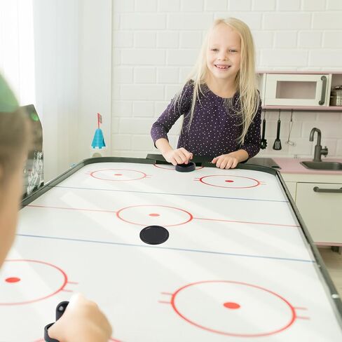 مجموعة واحدة من أدوات دفع هوكي الهواء الصغيرة وكرات هوكي الهواء، مقابض أهداف رائعة، أدوات دفع مقابض المرمى، ملحقات بديلة - 2 أدوات دفع هوكي هوائي سوداء و4 كرات سوداء (60 مم) in Kuwait