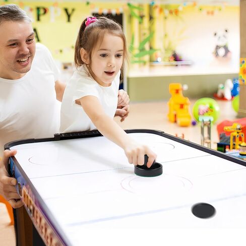 مجموعة واحدة من أدوات دفع هوكي الهواء الصغيرة وكرات هوكي الهواء، مقابض أهداف رائعة، أدوات دفع مقابض المرمى، ملحقات بديلة - 2 أدوات دفع هوكي هوائي سوداء و4 كرات سوداء (60 مم) in Kuwait