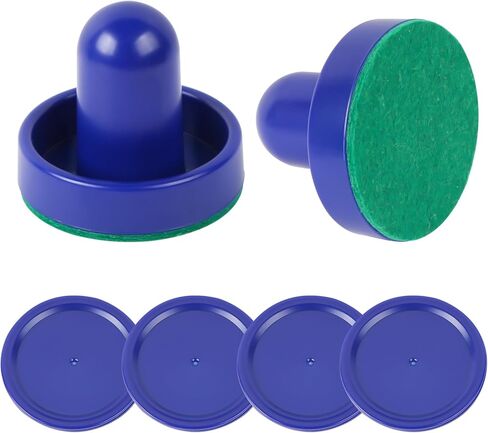 مجموعة واحدة من أدوات دفع الهوكي الهوائي الصغيرة وكرات الهوكي الهوائية، وملحقات بديلة لمقابض المرمى الرائعة - 2 أدوات دفع هوكي الهواء الزرقاء و4 كرات زرقاء (60 مم) in Kuwait