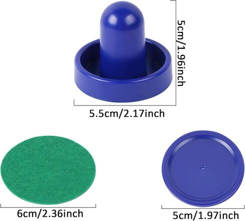 مجموعة واحدة من أدوات دفع الهوكي الهوائي الصغيرة وكرات الهوكي الهوائية، وملحقات بديلة لمقابض المرمى الرائعة - 2 أدوات دفع هوكي الهواء الزرقاء و4 كرات زرقاء (60 مم) in Kuwait