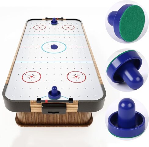 مجموعة واحدة من أدوات دفع الهوكي الهوائي الصغيرة وكرات الهوكي الهوائية، وملحقات بديلة لمقابض المرمى الرائعة - 2 أدوات دفع هوكي الهواء الزرقاء و4 كرات زرقاء (60 مم) in Kuwait