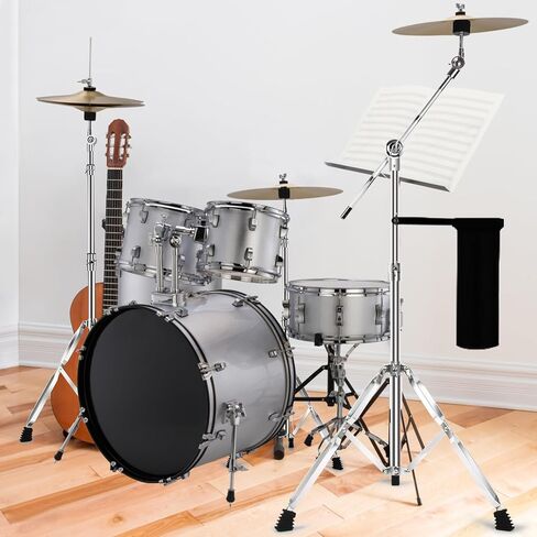 Boom Cymbal Stand, Adjustable 2-in-1 Straight Boom Cymbal Stand + Drumsticks + Drumstick Holder + Drum Keys, Double Braced Legs with Rubber Feet for Mounting Crash, Ride, Splash Cymbals (1 Set) in Kuwait