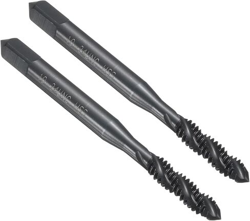 uxcell 2pcs Spiral Flute Thread Taps 10-24 UNC H2 Machine Threading Tap Bit, Nitrided Coated Screw Tapping Repair Tool, M2 High-Speed Steel (HSS6542) in Saudi Arabia