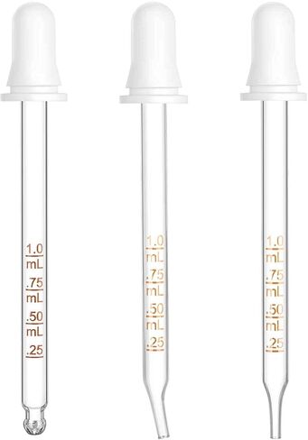 4 قطع من قطارة العين من بريتي كير، قطارة عين زجاجية لزجاجات الزيوت العطرية سعة 30 مل برأس دائري وقطرات طبية مُقاسة بسعة 1 مل in Kuwait