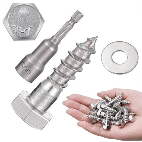 25 قطعة M8x60mm براغي سداسية الرأس 304 من الفولاذ المقاوم للصدأ 18-8 براغي تأخر للخشب للهياكل الخشبية الكبيرة، حوامل الزهور في الهواء الطلق، طاولات جناح خشبي in Kuwait
