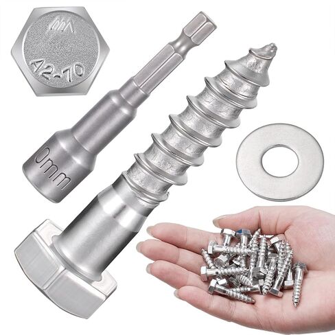25 Pcs M8x60mm Hex Head Lag Screws 304 Stainless Steel 18-8 Lag Screws for Wood for Large Wooden Structures Flower Stands Outdoor Wooden Pavilion BracketsTables in Saudi Arabia