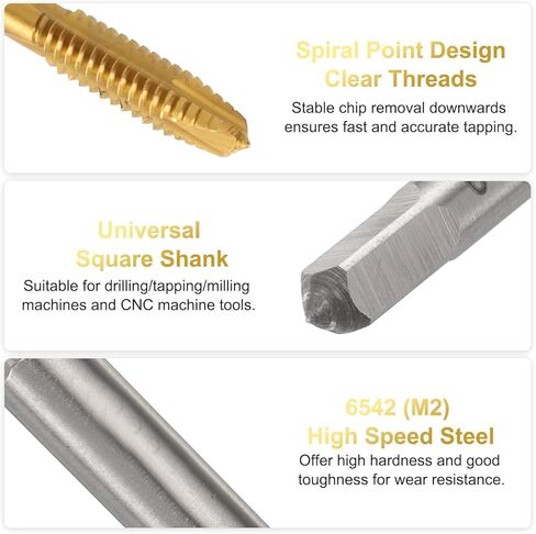 2 قطعة 6-32 UNC لولبية نقطة الصنبور، التيتانيوم المطلي 6542 HSS آلة المسمار الصنابير، B2 لقمة التنصت الدقيقة للمعادن الألومنيوم الفولاذ المقاوم للصدأ in Kuwait
