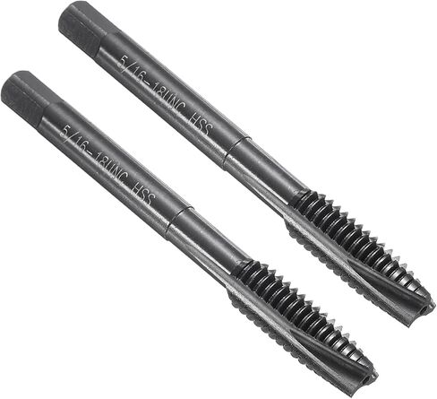 uxcell Spiral Point Thread Tap 5/16-18 UNC 2B, Nitride Coated Machine Screw Tap Tapping Bit Threading Repair Tool, M2 High-Speed Steel (HSS), 2pcs in Saudi Arabia