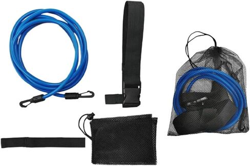 3 Meter Elastic Swimming Tether Trainer Belt with Bungee Cord Adjustable 55cm-1.05m Waist Belt for Stationary Swim Training in Saudi Arabia