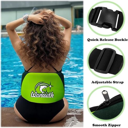 Swim Belt,Flotation Belt for Adults,Aqua Jogging Belt with Zippered Pocket and Adjustable Buckle,3-Section EPE Water Aerobics Belt for Swimming Training Pool Water Exercise in Saudi Arabia