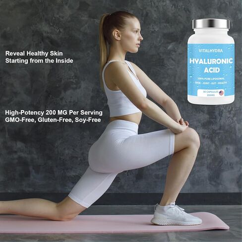 Hyaluronic Acid, Hyaluronic Acid Joint Supplements Capsules, Non-GMO and Gluten Free, 90 Capsules 200mg (1 PCS) in Saudi Arabia