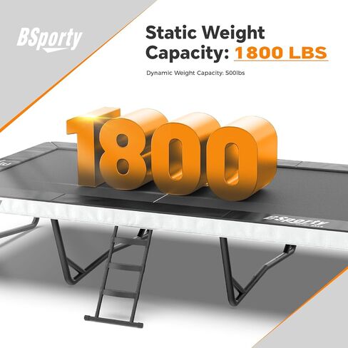 Air Rectangle Trampoline 8X14FT 1800LBS Weight Capacity Outdoor Square Gymnastics Heavy-DutyTrampolines with Net Enclosure for Kids Adults in Saudi Arabia