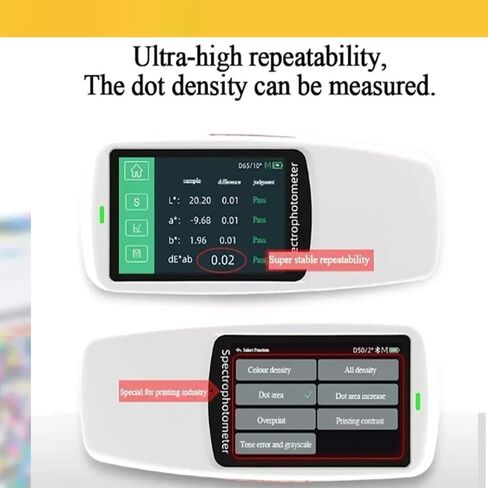 مقياس الكثافة الطيفي، مقاييس كثافة انعكاس الألوان المحمولة بدقة 0.01%، عيار Φ5 مم، فتحات تحديد المواقع المتكاملة، واجهة USB، ISO ASTM لاختبار ألوان التعبئة والتغليف وطباعة المنسوجات in Kuwait