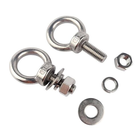 M6 Stainless Steel Eye Bolts with Nuts 4 Pack, 1/4" x 1" Lifting Ring Eye Bolt for Tire Swing Boat, Threaded Shoulder Heavy Duty Eyebolts Hang Tie Down Outdoor in Kuwait