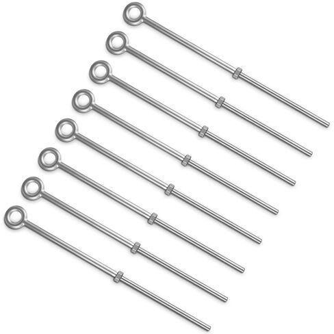 LEIFIDE 8 Pack 1/2" x 18" Eye Bolt with Nut, Hot Dipped Galvanized Heavy Duty Rigging Zinc Eye Bolt Anchor Point for Wood Chain, Wire Rope, Lifting, Construction and Outdoor Anchoring in Saudi Arabia