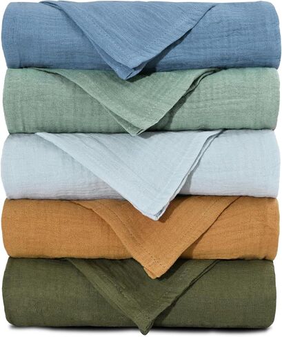 الشاش يتلقى البطانيات ، بطانية محايدة تقويم الأساسيين للأولاد والبنات حديثي الولادة ، 5 عبوات قماط قماط واضحة للبشرة للطفل الرضع (ألوان زاهية) in Kuwait