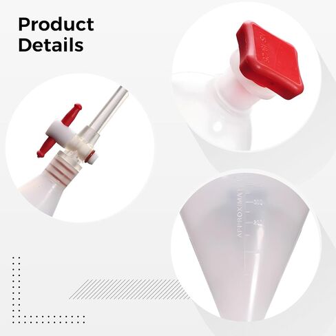 1000ml Plastic Pear-Shaped Separatory Funnel – Durable Labware with Stopcock and Graduations in Kuwait