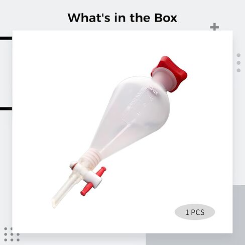 1000ml Plastic Pear-Shaped Separatory Funnel – Durable Labware with Stopcock and Graduations in Kuwait