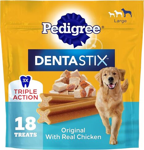 dentastix Pedigree Dental Dog يعامل للكلاب الكبيرة نكهة طازجة لعظام الأسنان، 52 أوقية. حزمة متعددة (60 قطعة حلوى) in Kuwait