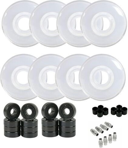 عجلات الهوكي Rink Rat Roller Ghost 76mm XXX Grip أبيض/شفاف مع محامل سيراميك هجينة in Kuwait