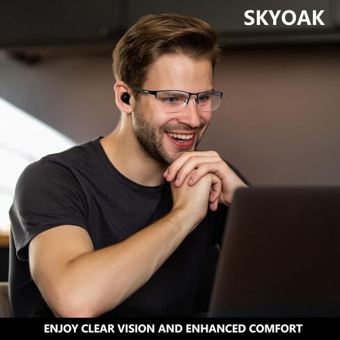 SKYOAK 2 Pack Premium Quality Progressive Multifocus Half Frame Reading Glasses for Men, No-Line Blue Light Blocking Computer Readers Multifocal Eyeglasses with TR90 Temples, Black and Gunmetal +2.5x in Saudi Arabia