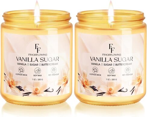 شمعة معطرة بجوز الهند، جرة شمع الصويا الطبيعي للمنزل، هدايا وقت الاحتراق لمدة 100 ساعة للنساء والرجال، 7 أونصة (عبوتان) in Kuwait
