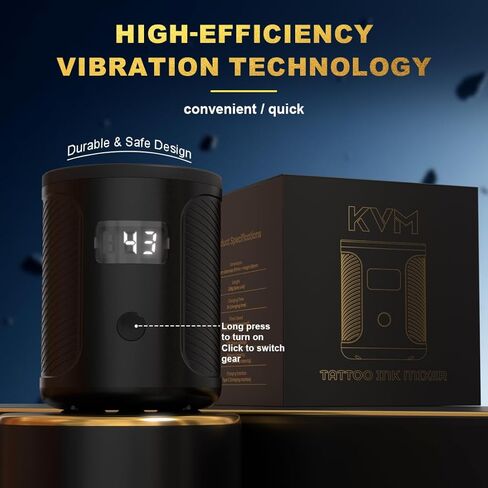Tattoo Ink Mixer, Mini Vortex Shaker, Suitable for Tattoo Ink, Acrylic Paint, Nail Polish Vortex Mixer. The Black Model is Equipped with 3 Speed Settings in Saudi Arabia