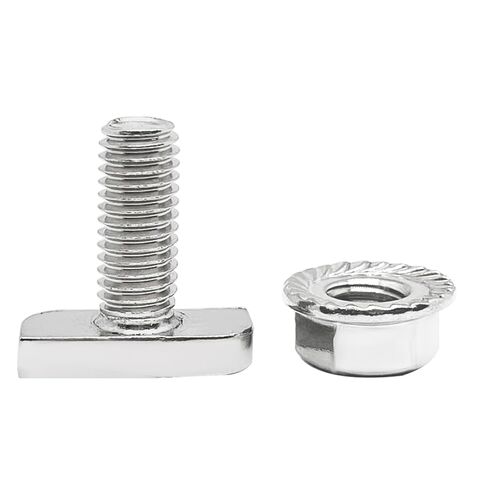 10 Sets M8 x 20mm T Slot Drop-in Bolt,T Shape Hammer Head Bolt,with M8 Hex Flange Nut Set,for Aluminum Extrusion Profile,Photovoltaic,Solar Mounting in Saudi Arabia