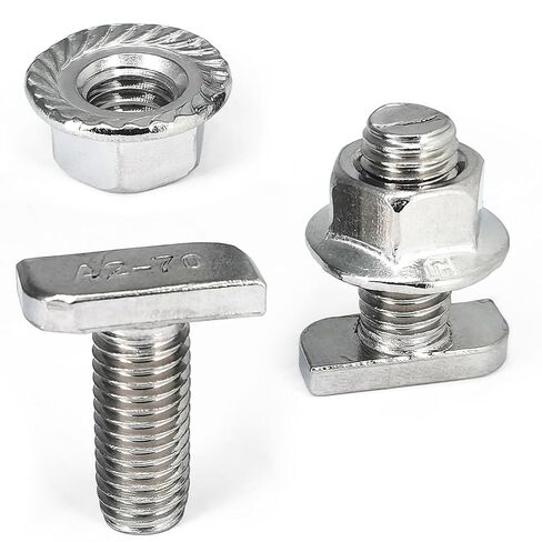 10 Sets M8 x 20mm T Slot Drop-in Bolt,T Shape Hammer Head Bolt,with M8 Hex Flange Nut Set,for Aluminum Extrusion Profile,Photovoltaic,Solar Mounting in Saudi Arabia