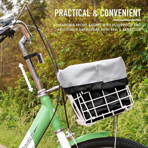 VIRIBUS Adult Tricycles for Women, Single Speed Tricycle for Adults with Front & Rear Detachable Wheeled Baskets, 3 Wheel Bikes for Adults Seniors 1 Speed, 400 lb. Capacity Three Wheeler, 26 in. in Kuwait