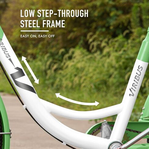 VIRIBUS Adult Tricycles for Women, Single Speed Tricycle for Adults with Front & Rear Detachable Wheeled Baskets, 3 Wheel Bikes for Adults Seniors 1 Speed, 400 lb. Capacity Three Wheeler, 26 in. in Kuwait