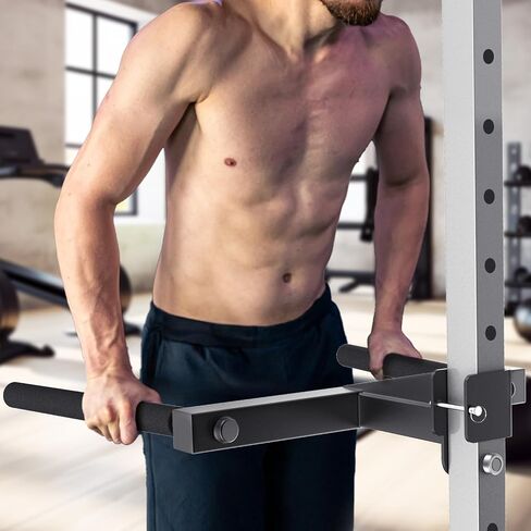 SELEWARE Squat Rack Attachment, Y-Shaped Dip Bar Attachment, Nordic Hamstring Curl Attachment and Lever Arms for 2x2 or 3x3 Power Rack with 5/8" or 1" Hole, Power Cage Accessories for Home Gym in Saudi Arabia