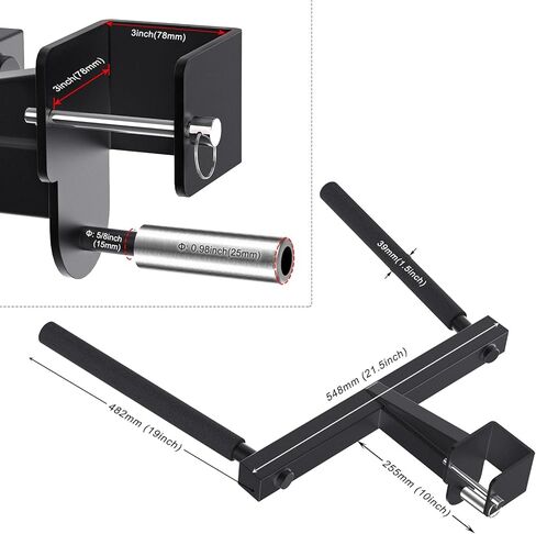 SELEWARE Squat Rack Attachment, Y-Shaped Dip Bar Attachment, Nordic Hamstring Curl Attachment and Lever Arms for 2x2 or 3x3 Power Rack with 5/8" or 1" Hole, Power Cage Accessories for Home Gym in Saudi Arabia