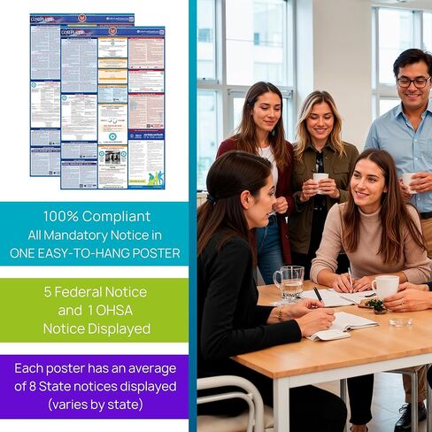 2026 Kentucky Labor Law Poster – State & Federal Compliance in Spanish – OSHA, EEOC, FMLA, Minimum Wage – Durable, Laminated & Waterproof Workplace Employment Poster – Made in USA – 26" x 39.5" in Saudi Arabia