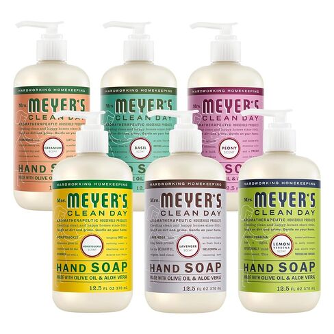 مجموعة صابون اليد السائل من السيدة MEYER'S CLEAN DAY مكونة من 6 روائح، 1 وردة، 1 نعناع، ​​1 ليلك، 1 ريحان، 1 لافندر، 1 ليمون لويزة (عبوة متنوعة) in Kuwait