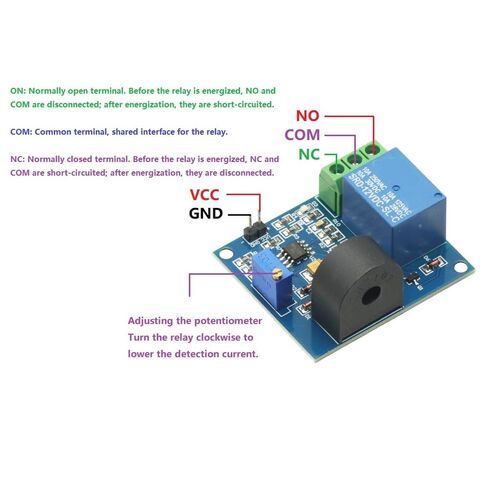 2PCS 5A Overcurrent Protection Relay Module AC Current Sensor Detection Board 12V Relay Current Transformer in Kuwait