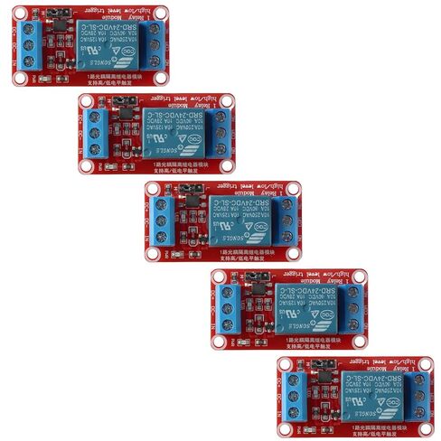 5pcs 1 Channel 24V Relay Module with 2500Vrms Optocoupler Isolation, ≤5mA Trigger Current, -40°C to +85°C Wide Temp, Fault Tolerant in Saudi Arabia