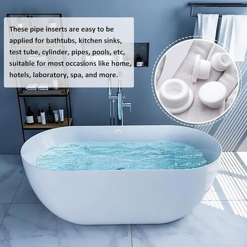 24 PCS Bathtub Jet Covers 4 Sizes Silicone Hole Plug Fit 12mm 14mm 16mm 22-23mm Bathtub Hole, Round Waterproof Bathtub Plug White Tube Plugs Soft Flexible Reusable End Covers in Saudi Arabia