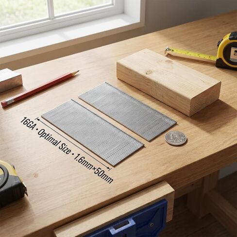 مسامير تشطيب احترافية مقاس 16، مسامير تشطيب مستقيمة من الفولاذ المجلفن مقاس 2 بوصة (50 مم) لمسامير تشطيب هوائية وكهربائية - عدد 1600 مع تغليف آمن in Kuwait