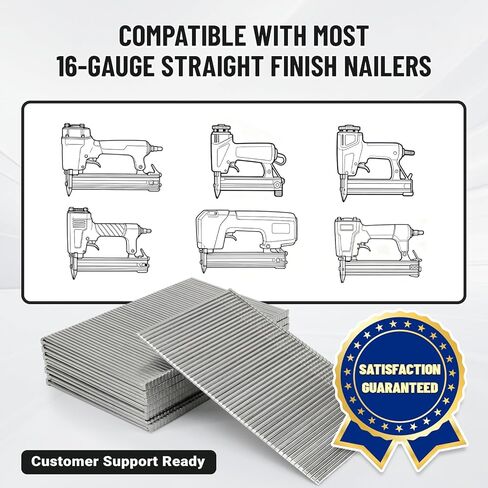 16 Gauge 2 Inch (50mm) Finish Nails, 304 Stainless Steel, Maximum Holding Power & Durability for Professional Contractors (8 Boxes of 2000 Count, 16000 Total) in Saudi Arabia