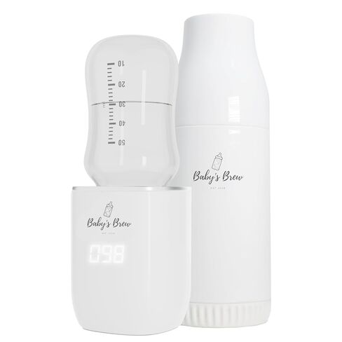 Baby's Brew Portable Bottle Warmer Pro-Milk Warmers for Breastmilk or Formula, Leak-Proof Design, Travel-Friendly, Cordless, Battery-Powered, 8-12 Hour Battery Life, Warmer Set in Kuwait