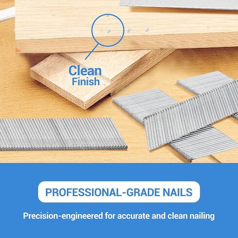 meite 16 Gauge 20 Degree Angled Finish Nails Set 1-1/2 Inch & 1-1/4 Inch & 2 Inch Galvanized Finishing Nails for Finish Nailer Cabinet Crown Baseboard in Saudi Arabia