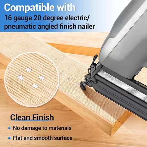meite 16 Gauge 20 Degree Finish Nails Set 2000-Pack Assorted Size & 1-1/2 Inch Galvanized Angled Finishing Nails for Finish Nailer Cabinet Crown Baseboard in Saudi Arabia