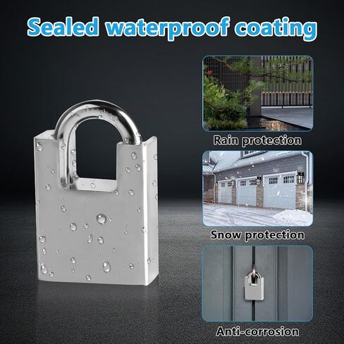 47.24 inch/1.2 Meter Stainless Steel Security Chain Lock with Anti-Cut Padlock & 2 Keys - Heavy Duty Anti-Theft Protection for Bicycle, Motorcycle, Scooter, Door, Fence, Garage in Kuwait